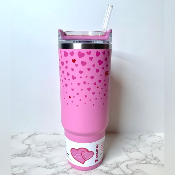 New LIMITED EDITION Stanley Tumbler 30oz Target Valentines Day Pink Sweet Hearts - Picture 4 of 15